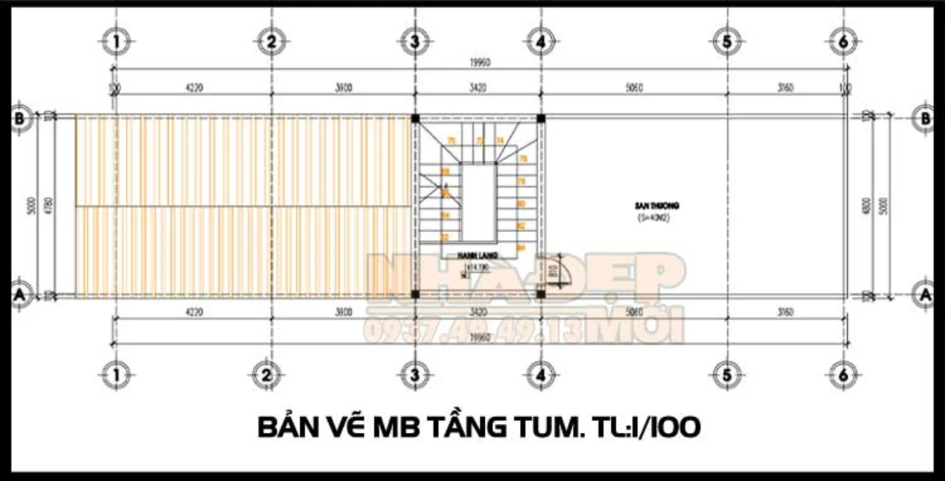 4x15m thiết kế nhà ống 2 tầng