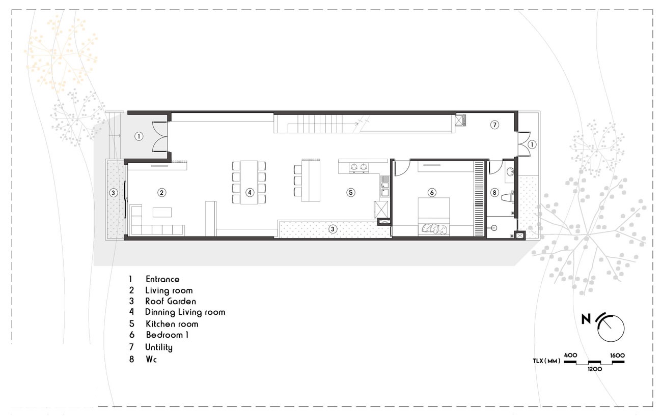 Bản vẽ thiết kế nhà 2 tầng 6x20m